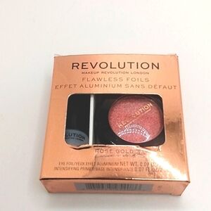REVOLUTION LONDON FLAWLESS FOILS MAKEUP ROSE GOLD EYESHADOW & PRIMER SET NWT